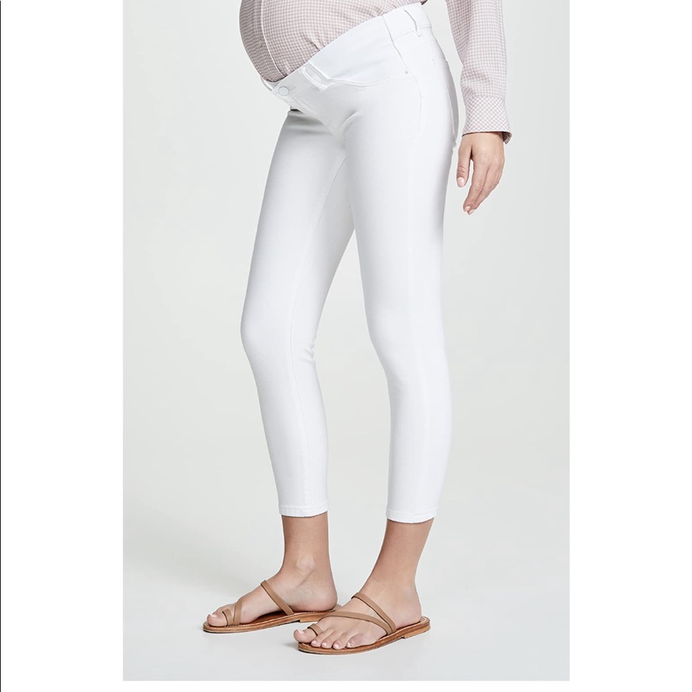 Florence cropped skinny maternity jeans, white